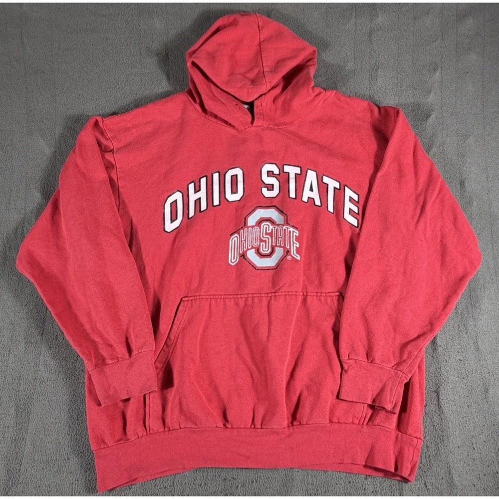 Ohio State Buckeyes Hoodie Mens Large Red NCAA Football Pullover Sweatshirt